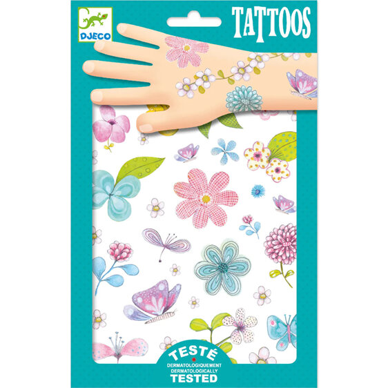 Djeco Tattoos Fair Flowers of the Field Glitter temporary dressup costume