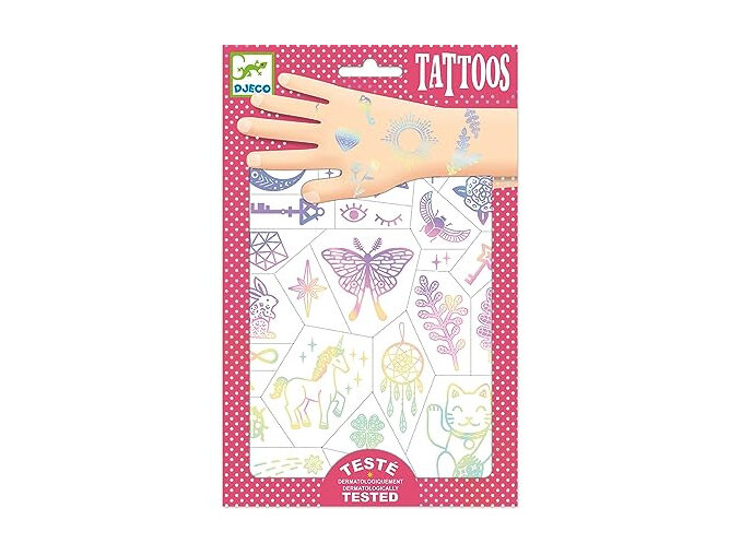 Djeco Tattoos Lucky Charms | Temporary, Dermatologically Tested Pack of 50+