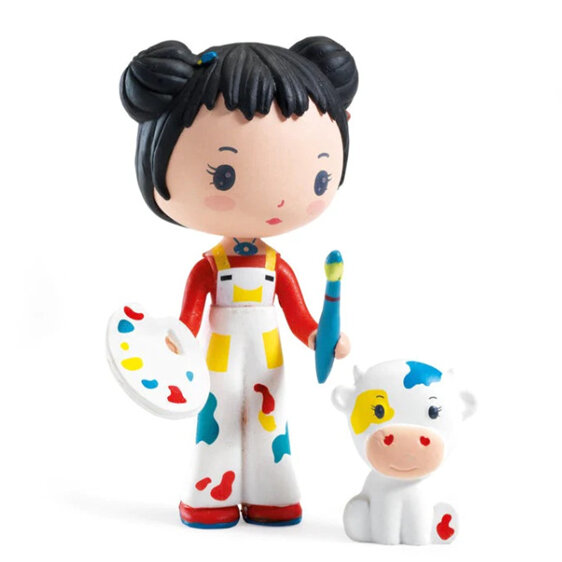 Djeco Tinyly Barbouille & Gribs Figurines artist cow painter girl toy kids