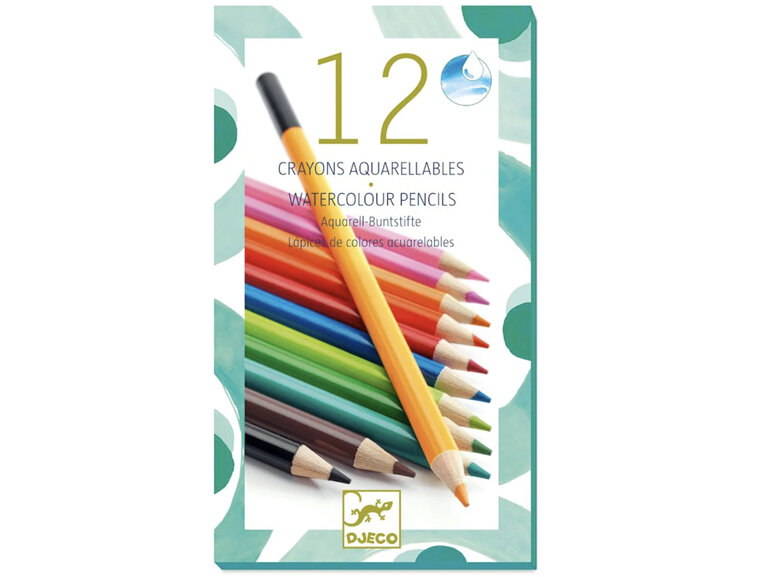 Djeco Watercolour Pencils Classic 12 kids art craft colour