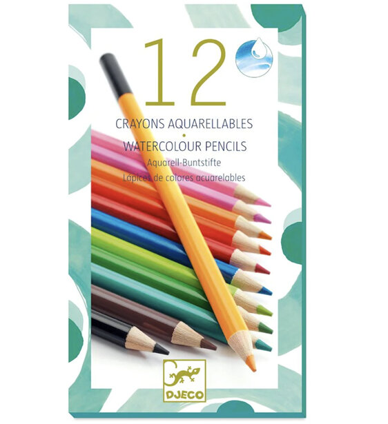 Djeco Watercolour Pencils Classic 12 kids art craft colour