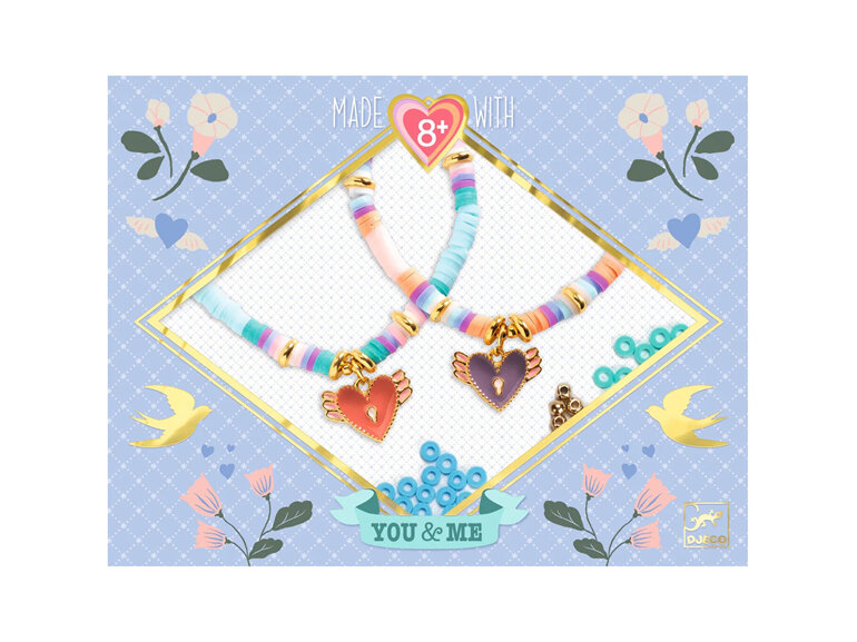 Djeco You & Me Jewellery Making Bead Kit Hearts with Wings
