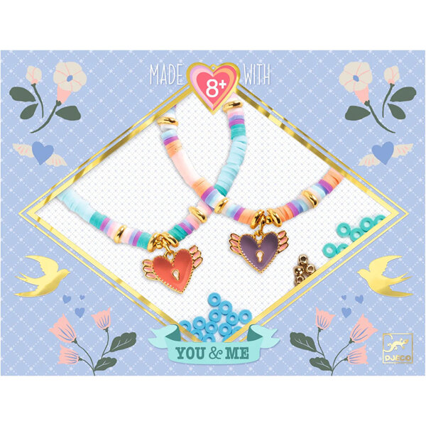 Djeco You & Me Jewellery Making Bead Kit Hearts with Wings