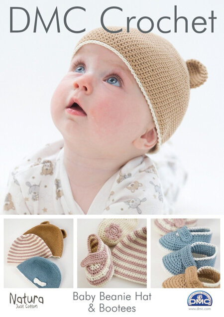 DMC Crochet Baby Beanie Hat & Bootees