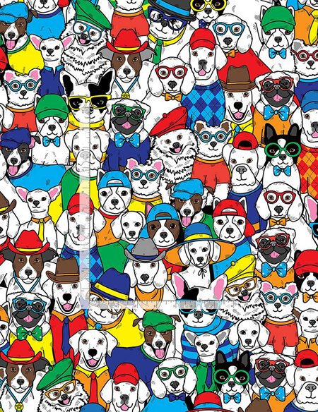 Dog - Cartoon Dogs in Hats -Packed