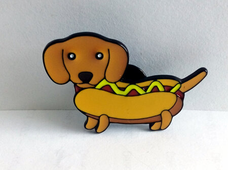 Doggie Hot Dog Enamel Pin