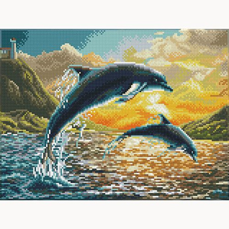 Dolphin Sunset - Diamond Dotz Squares - Intermediate Kit