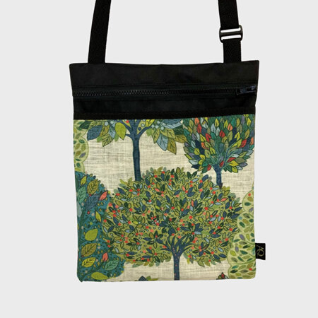 Dory Large fabric bag - green trees