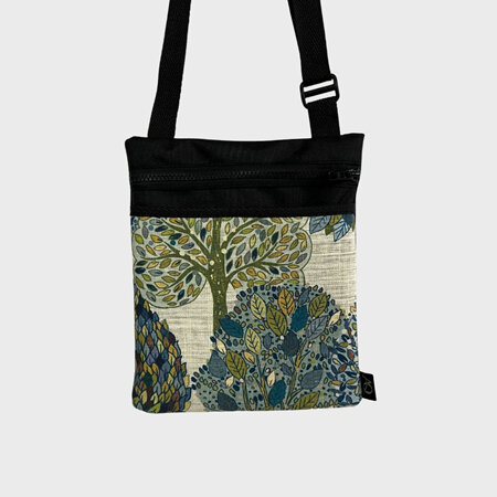 Dory Medium fabric bag - leafy blue