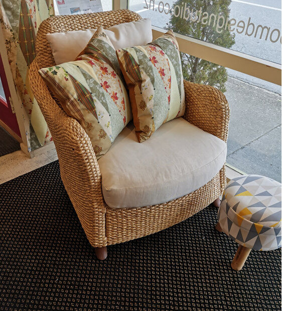 Double mould armchair bloomdesigns waikanae upholstery water hyacinth