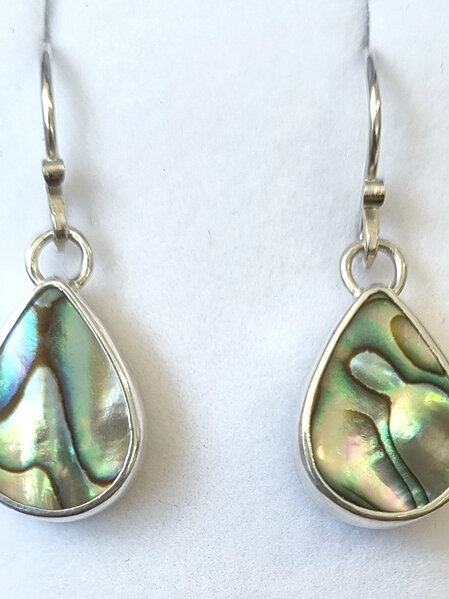 Double-sided Paua and Fine Silver Earrings