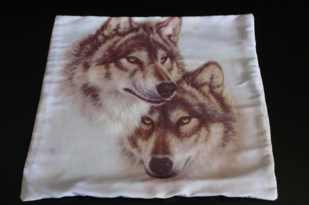 Double Wolves Cushion Cover