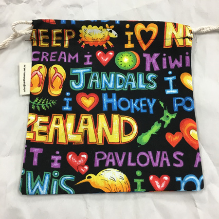 Drawstring Bag Kiwiana 15.5 x 16 cm