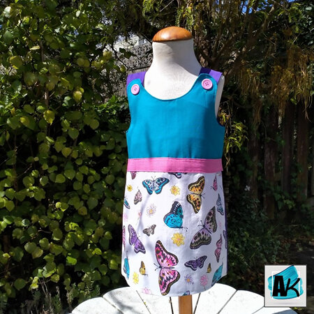 Dress, size 3 – Butterflies with Teal & Purple