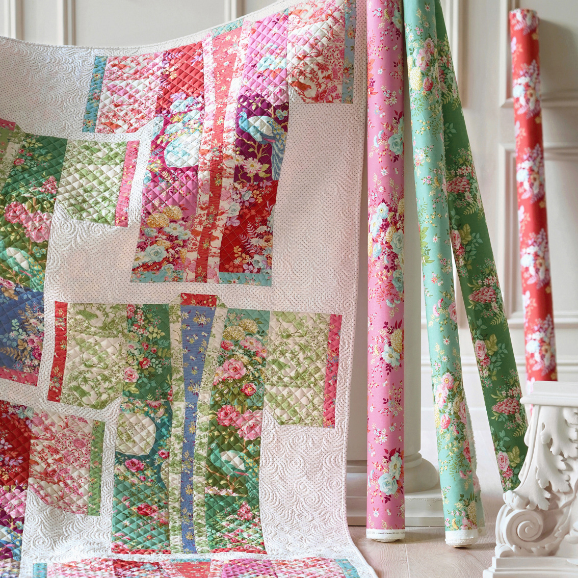 Dressing Gown Quilt Pink/Green