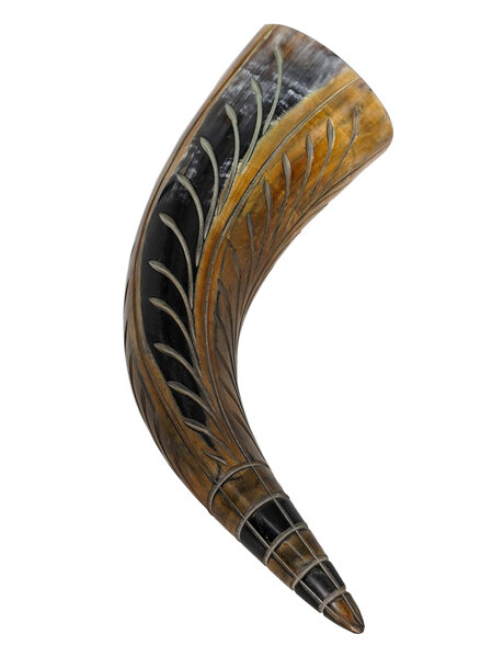 Drinking Horn Type 19 - Engraved Feathers