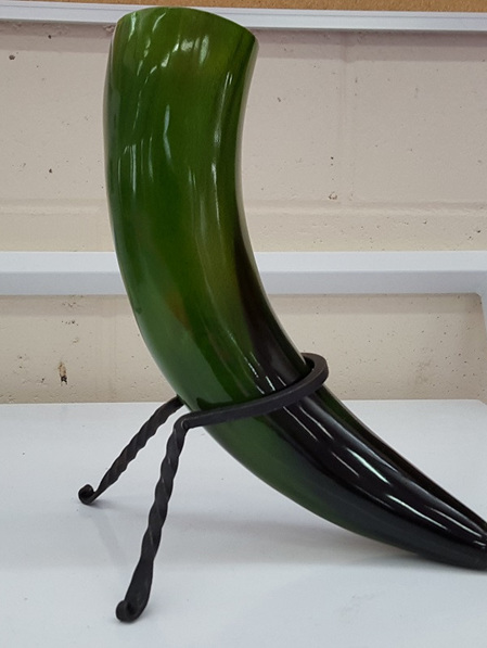 Drinking Horn Type 23  - Green with Black Accents