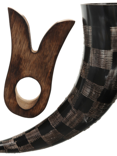 Drinking Horn Type 5 - Medium with Carved Finish