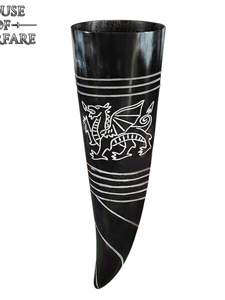 Drinking Horn Type 58 - Drinking Horn with Engraved Celtic Dragon