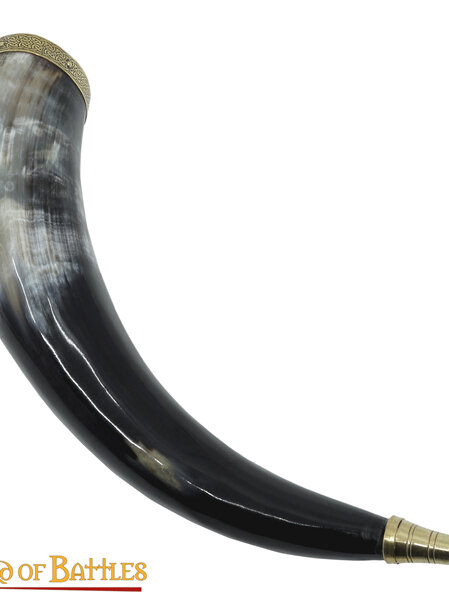 Drinking Horn Type 6  - Brass Rim and Plain Finial