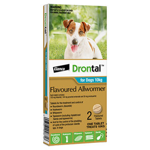 Drontal® Flavoured Allwormer for Dogs 10kg, 2 pack