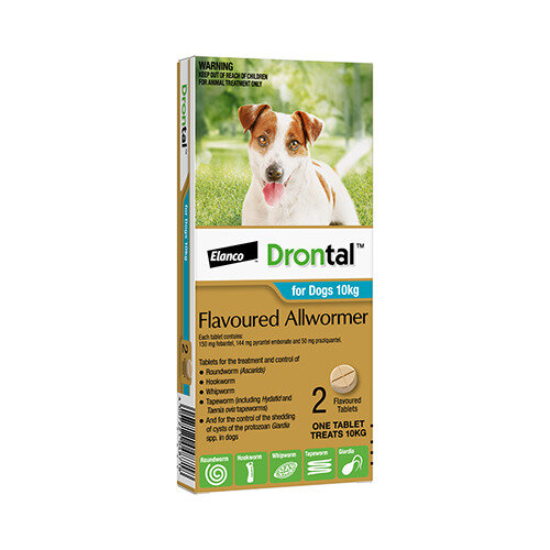 Drontal® Flavoured Allwormer for Dogs 10kg, 2 pack