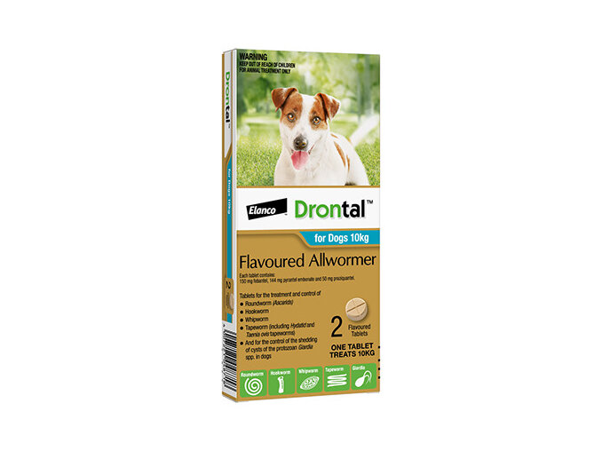 Drontal® Flavoured Allwormer for Dogs 10kg, 2 pack