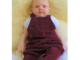 Dungarees in 'Wine' 100% Cotton  Corduroy, 6-9m