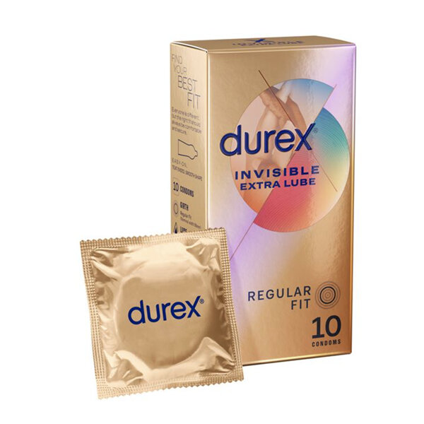DUREX Condoms Invisible Extra Lube 10 Pack