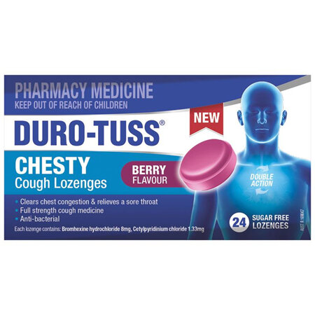 Duro-Tuss Chesty Cough Berry Lozenges, 24 Pack