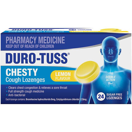 Duro-Tuss Chesty Cough Lemon Lozenges, 24 Pack