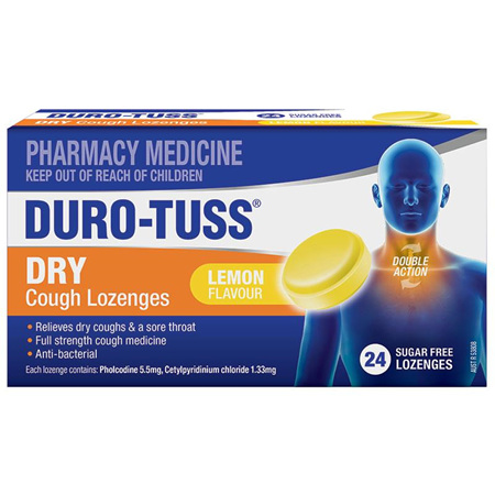 Duro-Tuss Dry Cough Lemon Lozenges, 24 Pack