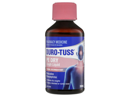 DURO-TUSS PE Dry Cough Liquid + Nasal Decongestant 200mL