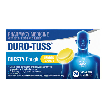 DuroTuss Chesty Cough Lozenges Lemon 24
