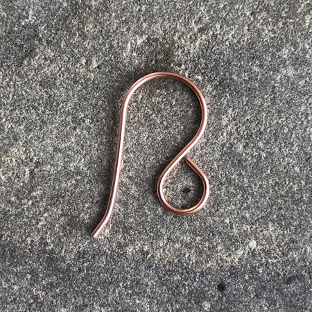 Earring hooks - .8mm - raw copper - medium with large eye