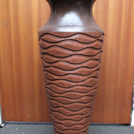 Earthenware Container Tall Brown C1528