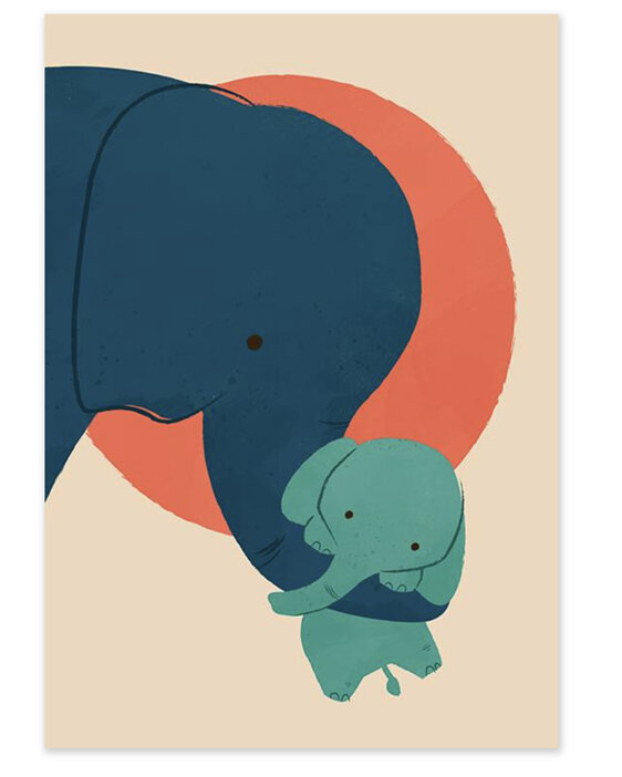 East End Prints Baby Elephant Card by Jay Fleck