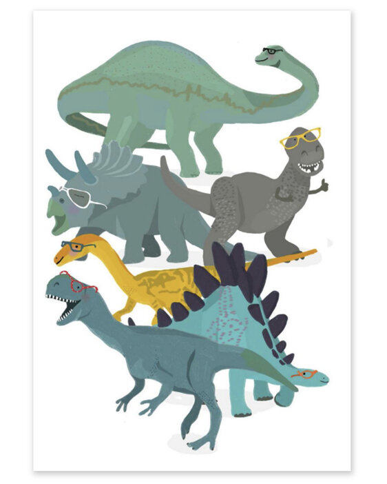 East End Prints Dinosaurs Greeting Card by Hannah Melin