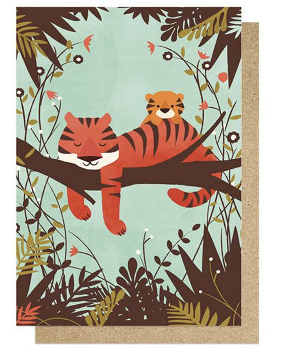 East End Prints Sleeping Tiger by Jay Fleck Greeting Card