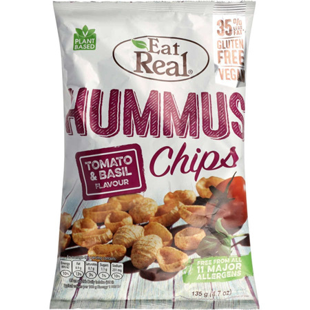 Eat Real Hummus Chips Tomato & Basil 135g