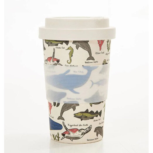 ECO CHIC Bamboo Cup Beige Sea Creatures