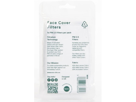 ECO CHIC Face Cover Filters 5 pack