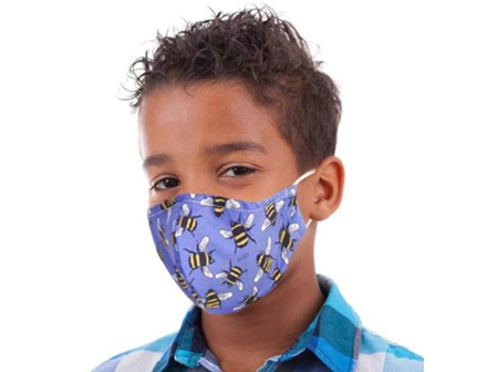 ECO CHIC Face Cover Reusable Mini Mask for Kids Blue Bee