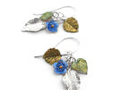 eden garden leaves beech kawakawa forget-me-not flower sterling silver earrings
