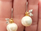 Edison cream pearls gold buds summer wedding bride earrings nz