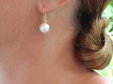 Edison cream pearls gold flower buds lilygriffin wedding bride earrings nz