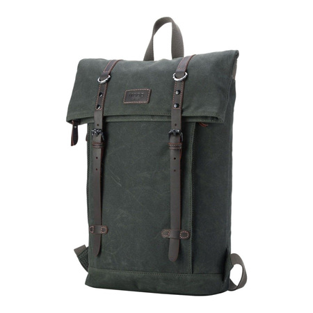 Edison Waxed Canvas Backpack - Dark Green