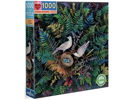 eeBoo 1000 Piece Jigsaw Puzzle: Birds And Ferns
