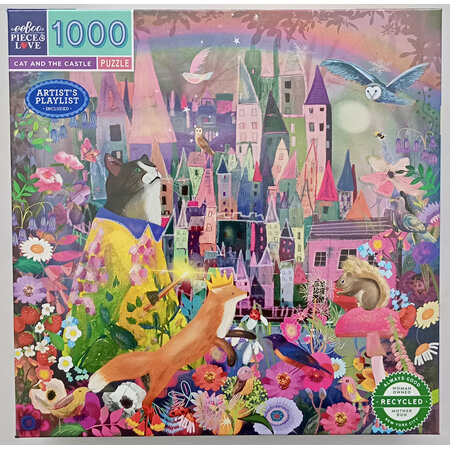 eeBoo 1000 Piece Jigsaw Puzzle Cat & The Castle