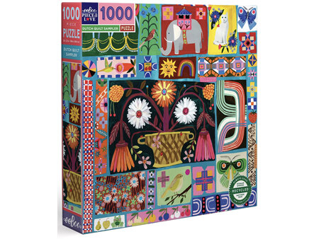 eeBoo 1000 Piece  Jigsaw Puzzle Dutch Quilt Sampler